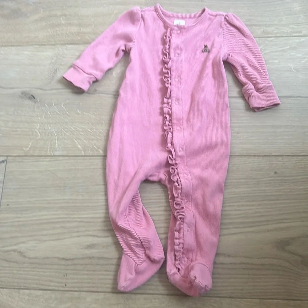 Baby Gap First Favorites TinyRib Footed One-Piece 3/6m pink